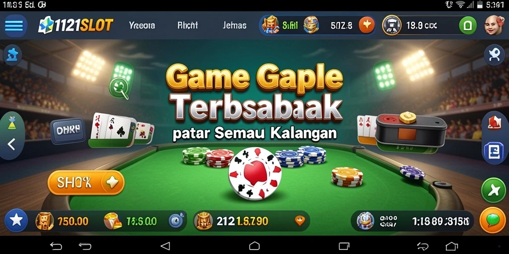 Screenshot gameplay seru di 1121SLOT saat bermain Gaple.