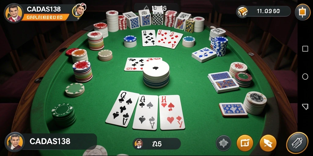 Tampilan gameplay seru dari CADAS138 yang menampilkan permainan Gaple.