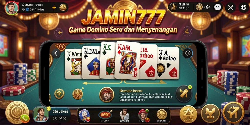 Tampilan atraktif gameplay Domino di JAMIN777.