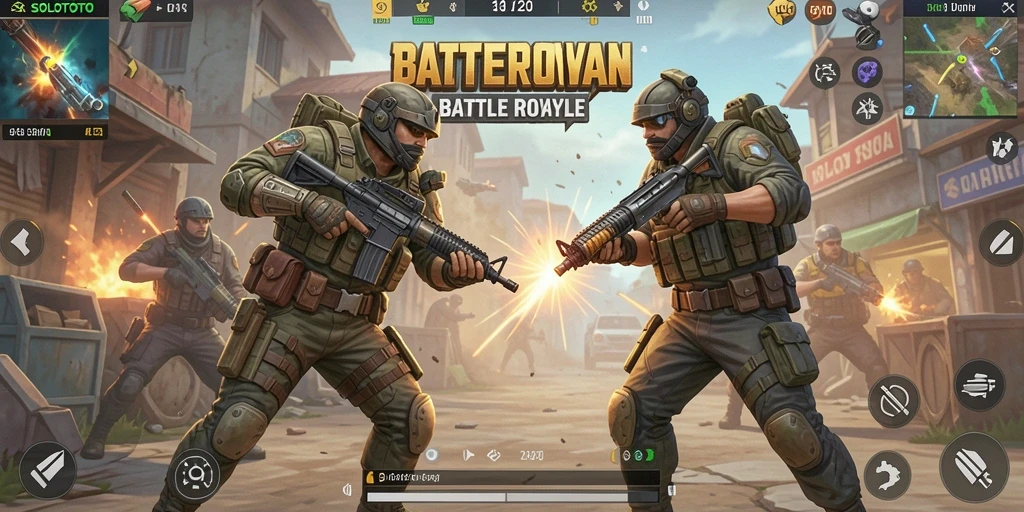 Tampilan menarik dari gameplay Battle Royale di SOLOTOTO.