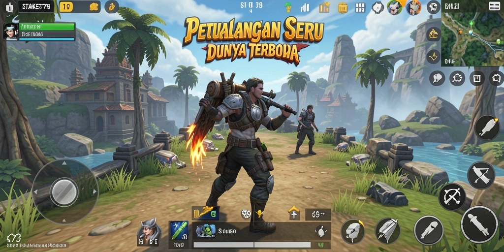 Screenshot gameplay STAKE779 yang menunjukkan eksplorasi dunia terbuka.