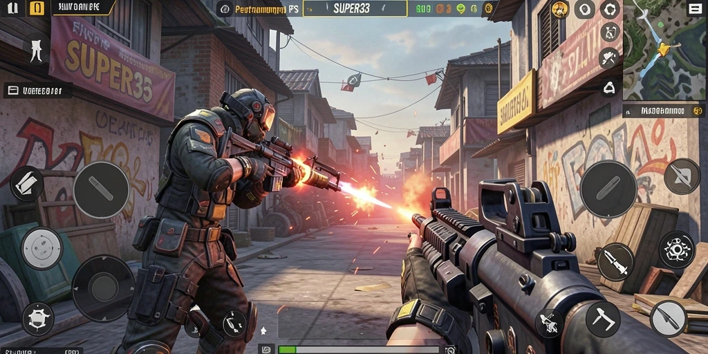Gameplay <strong>SUPER33</strong> yang intens dan mendebarkan dalam setiap pertarungan.